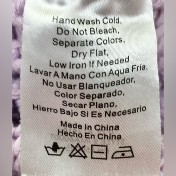 ASOS Emory Park crochet long bell sleeves crop top in lavender color Size Small - Picture 9 of 9